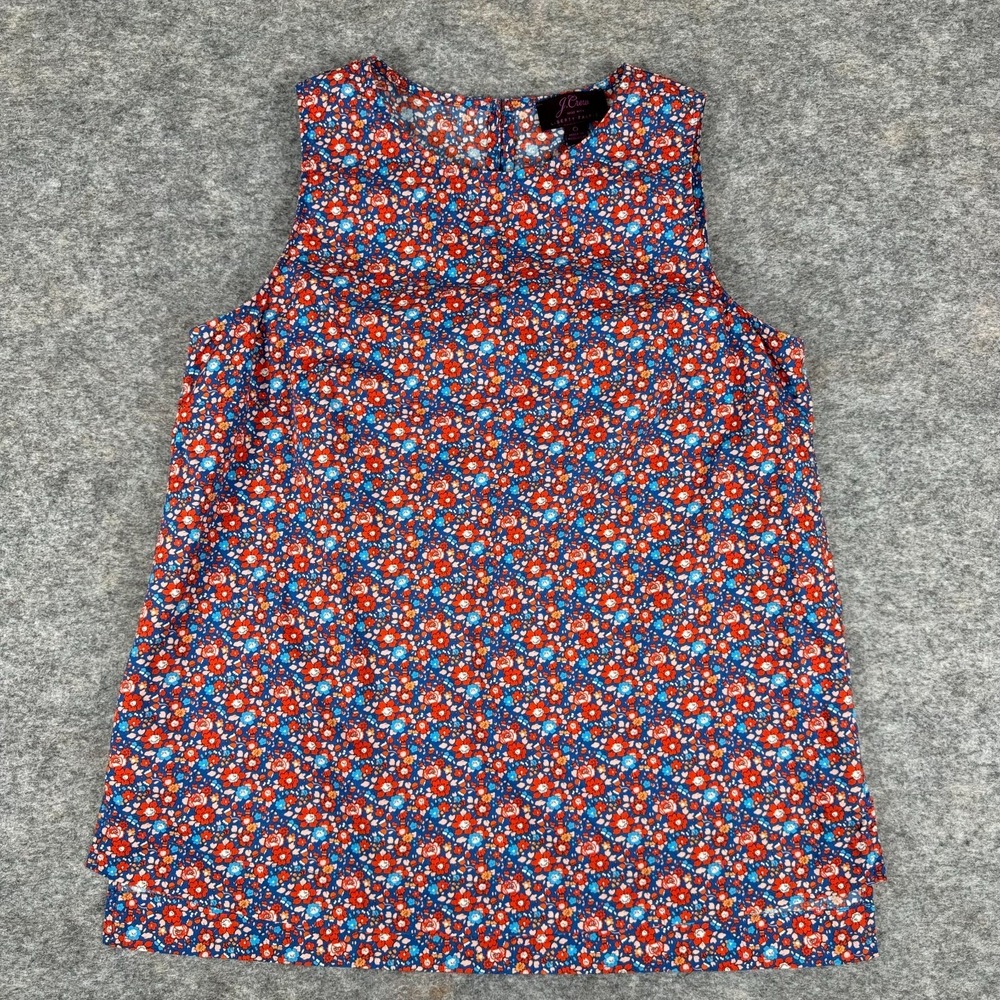 J. CREW Liberty Fabric Sleeveless Tank Shirt Top Betsy Ann Floral H4646 Womens 0